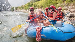 A rafter splashed the camera while on a Hells Canyon Rafting Trip