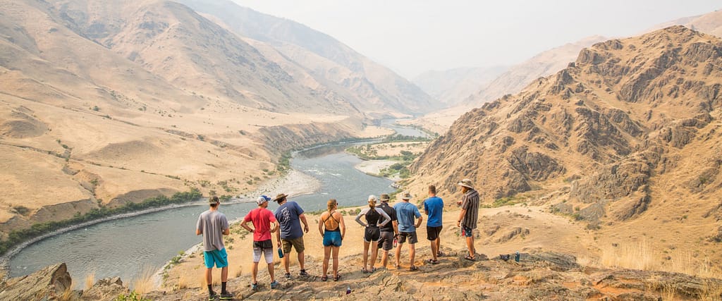 Looking over Suicide Point into Hells Canyon on a Snake River Rafting Trip