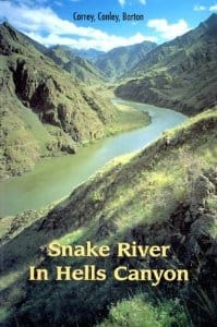 the front cover of the book: snake river in hells canyon. with a view of the river from a butte