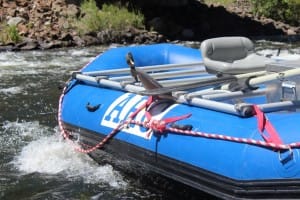 An unmanned raft ready and waiting for a hells canyon adventure